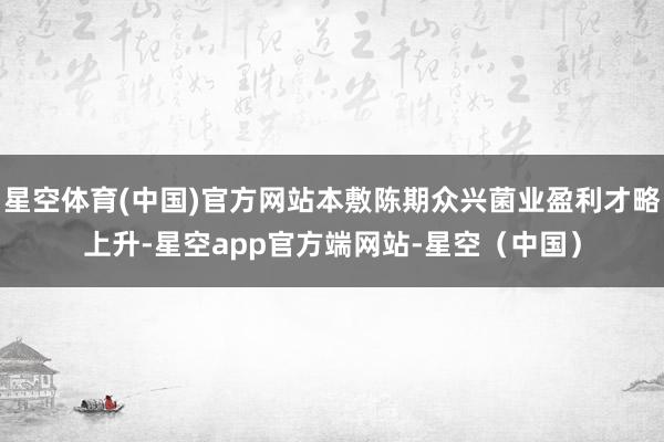 星空体育(中国)官方网站本敷陈期众兴菌业盈利才略上升-星空app官方端网站-星空（中国）