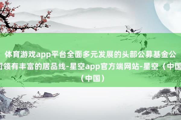 体育游戏app平台全面多元发展的头部公募基金公司领有丰富的居品线-星空app官方端网站-星空(中国)