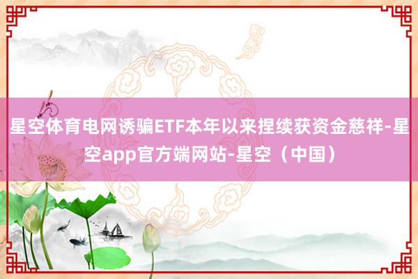 星空体育电网诱骗ETF本年以来捏续获资金慈祥-星空app官方端网站-星空（中国）